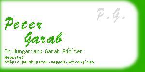 peter garab business card